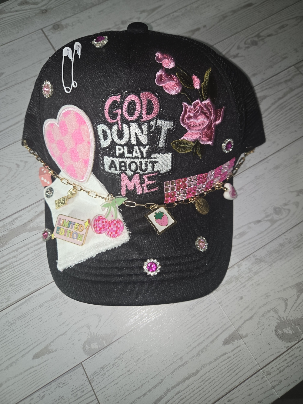 Customized Trucker Cap - God Don't Play About Me